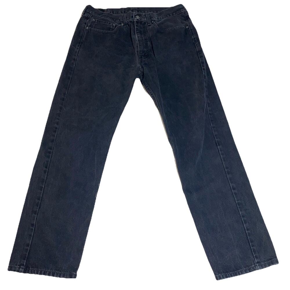 Levi Strauss 505 Black Denim Jeans Men’s 36 x 32 - Picture 3 of 6
